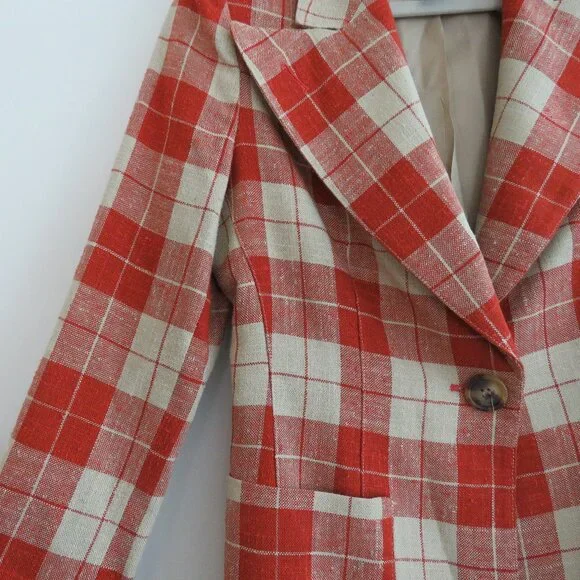 SMYTHE Patch Pocket Birkin Blazer in Rust Spring Tweed - Women's Size US 6 - Picture 10 of 16